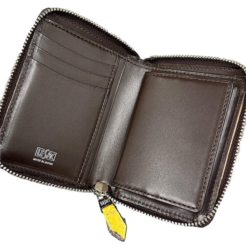 レザック パイソン 二つ折り財布 カモフラージュイエロー 国産(日本製) LE'SAC 8199sp　中身