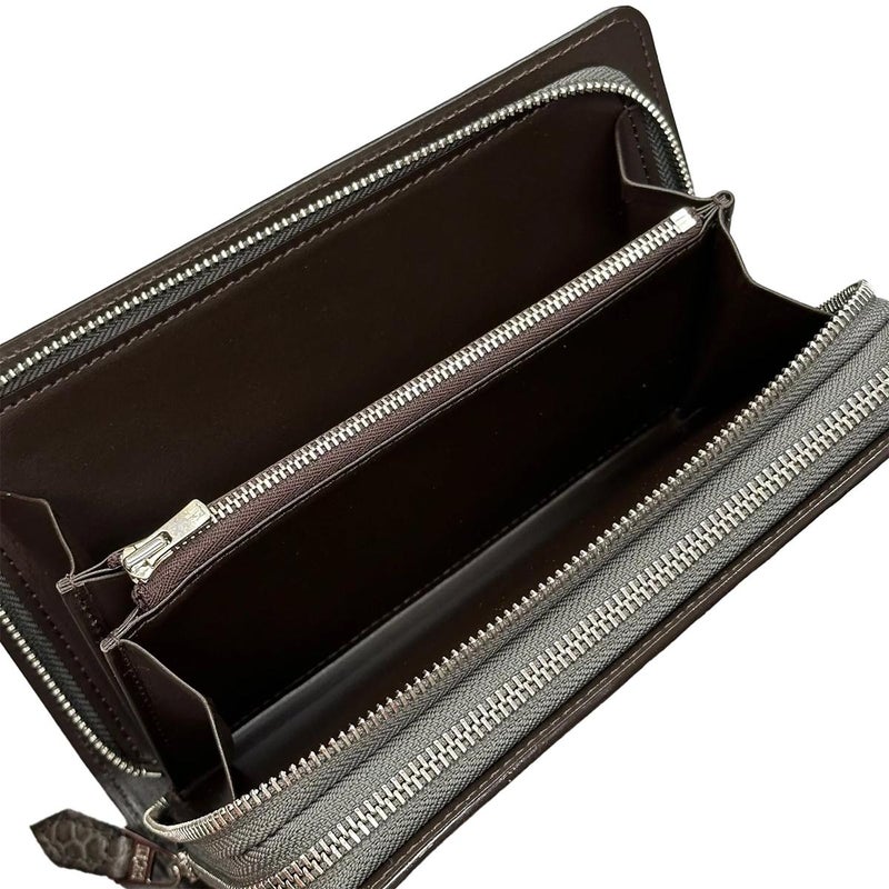 レザック クロコダイル ダブルファスナー長財布 グレー 国産(日本製) LE'SAC 8217　9