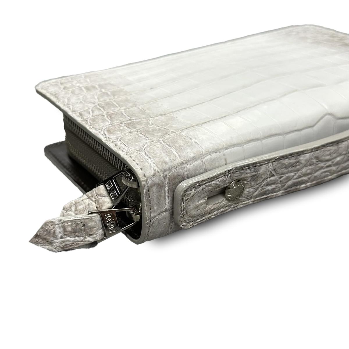 レザック クロコダイル ダブルファスナー長財布 ナチュラル 国産(日本製) LE'SAC 8217　7