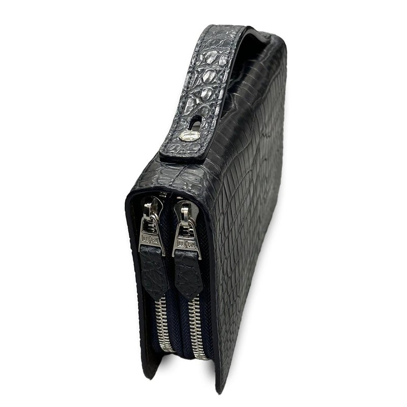 レザック クロコダイル ダブルファスナー長財布 ネイビー 国産(日本製) LE'SAC 8217　5