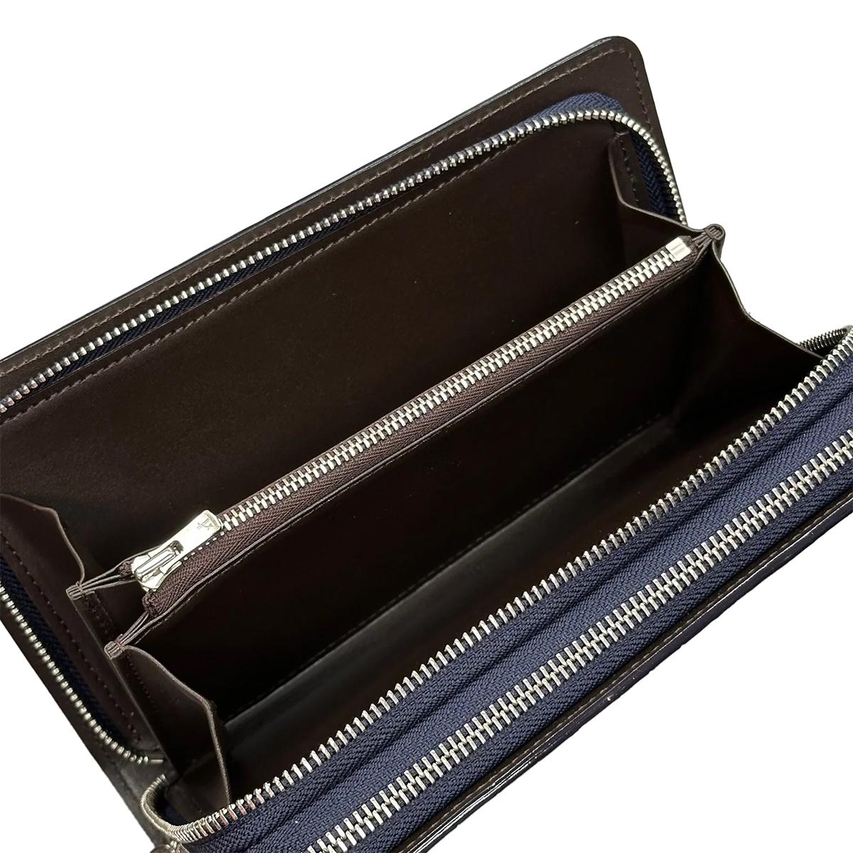 レザック クロコダイル ダブルファスナー長財布 ネイビー 国産(日本製) LE'SAC 8217　7