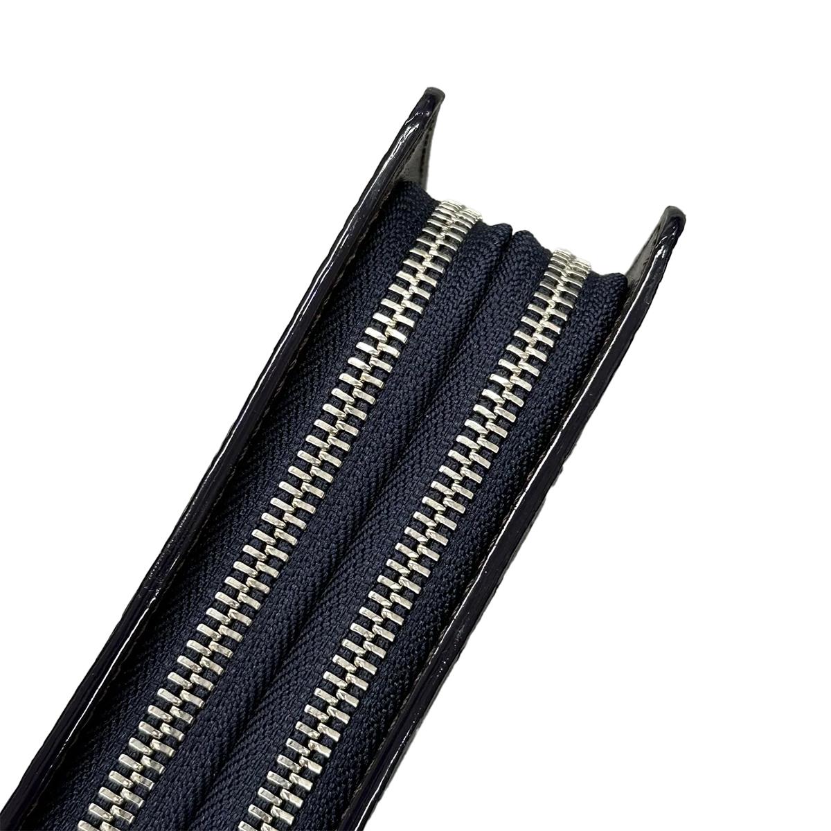 レザック クロコダイル ダブルファスナー長財布 ネイビー 国産(日本製) LE'SAC 8217　8