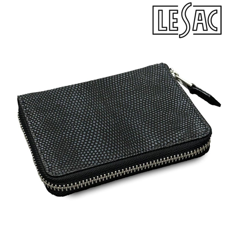 レザック リザード 二つ折り財布 チャコール 国産(日本製) LE'SAC 8220l　