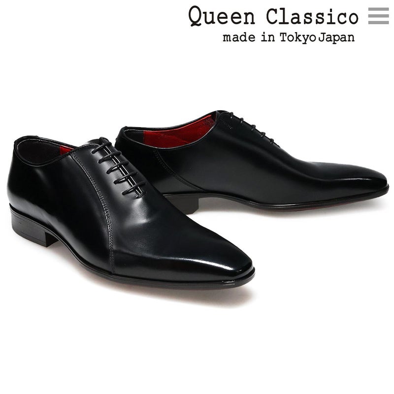 クインクラシコ メンズ ドレスシューズ サイドステッチ プレーントゥ ブラック ブラウン 日本製 QueenClassico 26010　　